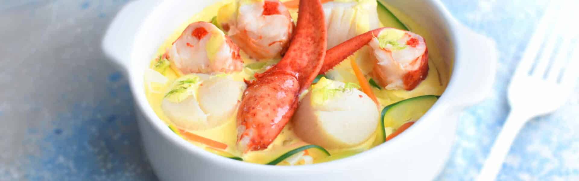 Cassolette de St Jacques et homard au champagne - 3254