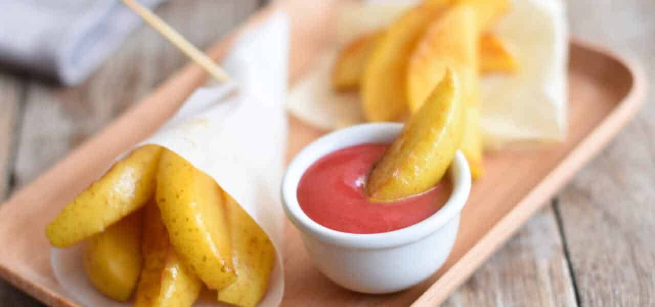 Frites de pomme et son coulis de fruits rouges - 3294