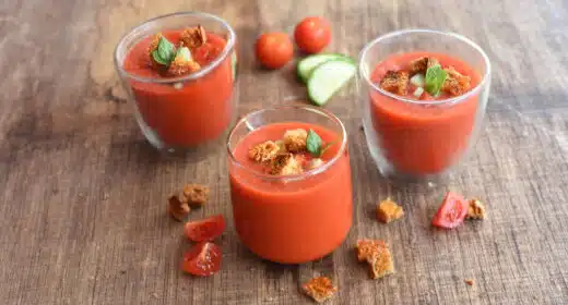 Gaspacho tomates/concombre et ses croûtons maison - 3210
