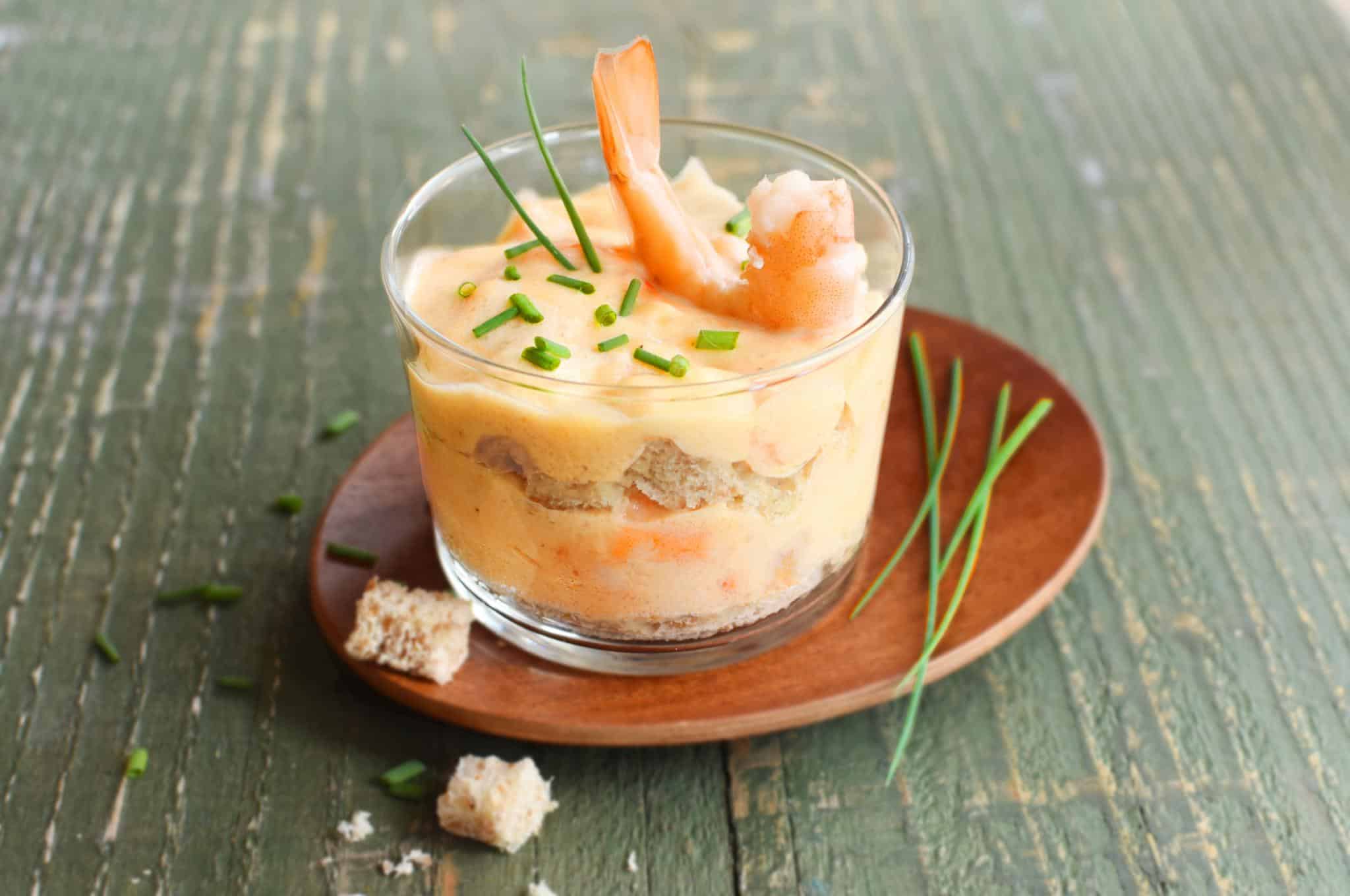 Crevettes roses façon tiramisu healthy - Recette Entrée saine