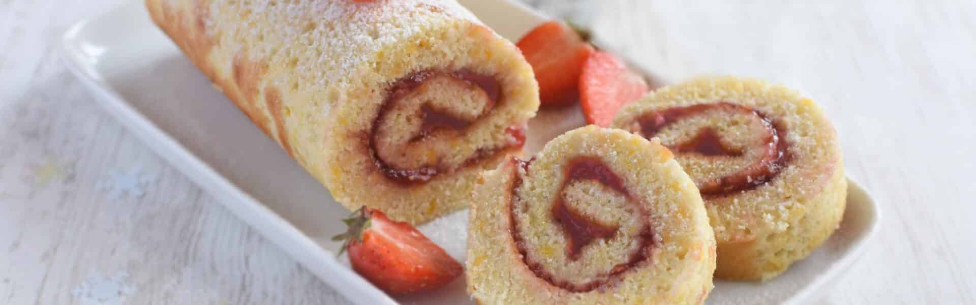 Gâteau roulé à la fraise - Recette adaptée Primevere