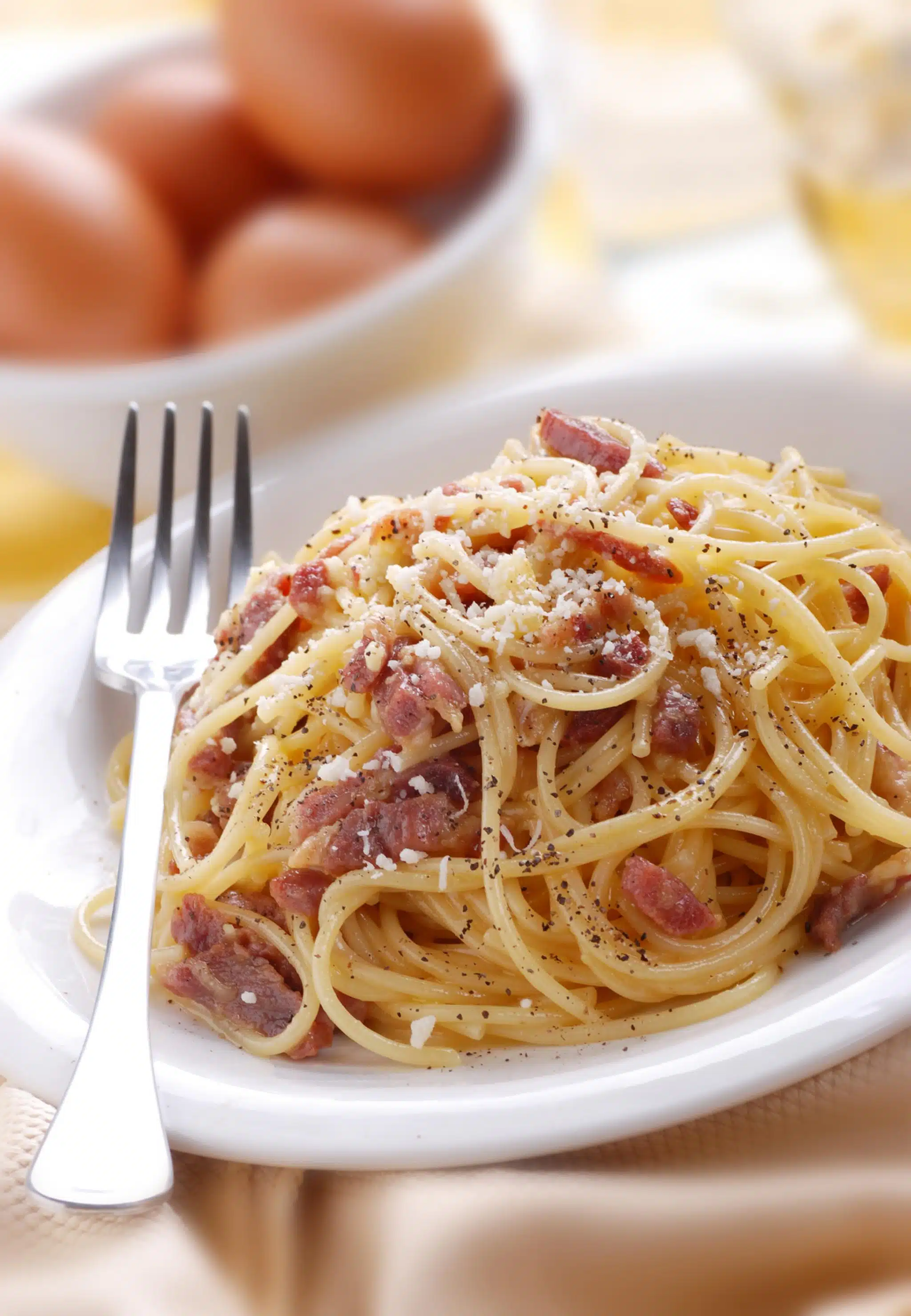 Pâtes à la carbonara Recette adaptée Primevere