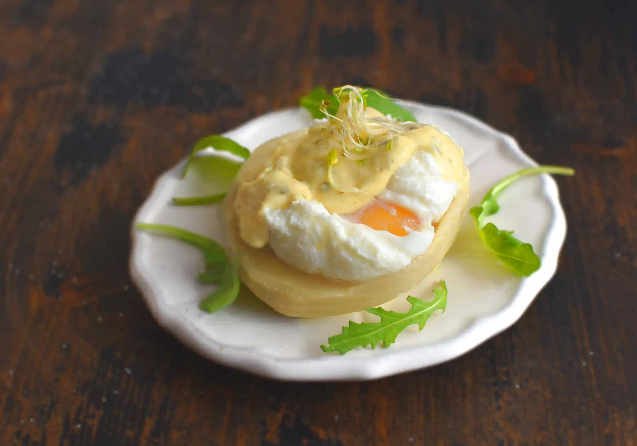 Œuf poché, artichaut et sauce béarnaise légère Primevere