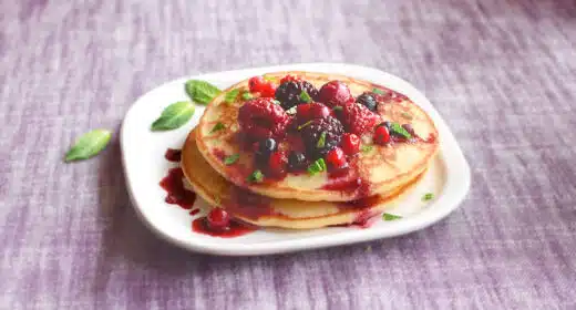 Pancakes aux mûres, framboises et groseilles - 3207