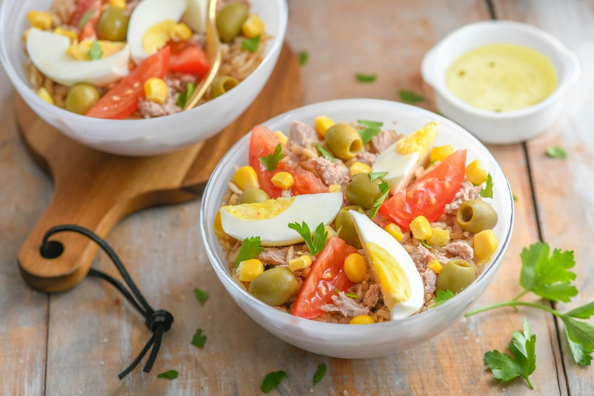 Salade de riz niçoise healthy - Recette Plat sain
