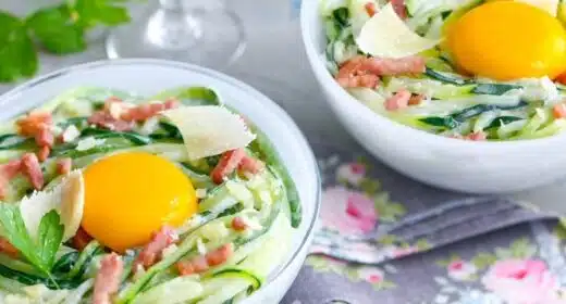 Tagliatelles de courgettes façon carbonara - 3370