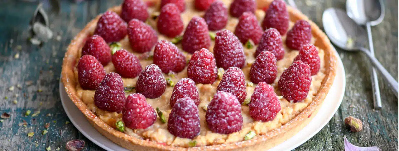 Tarte aux framboises et à la pistache - 3347